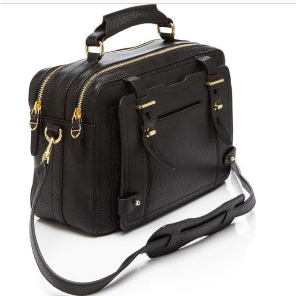 Etienne Aigner Exotic Black Satchel Crossbody
